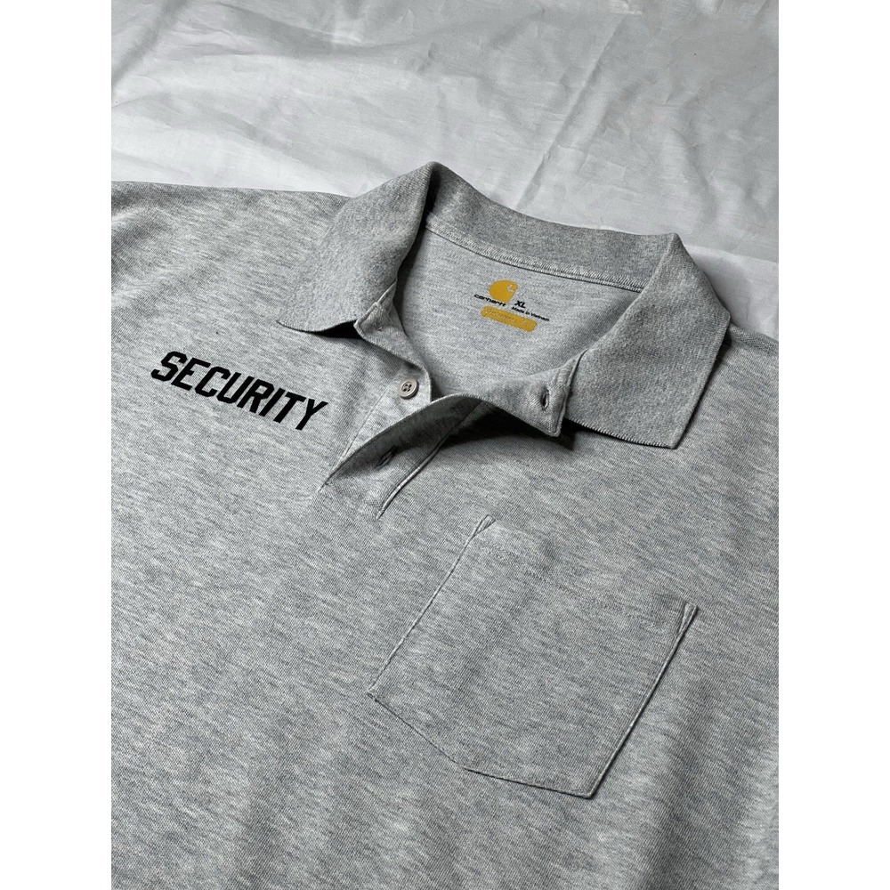 Carhartt Mens XL Polo Shirt Gray Original Fit Short Sleeve Uniform Security Work